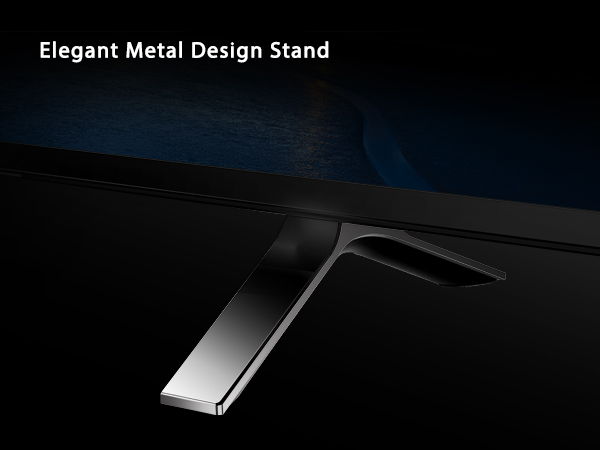 Toshiba 4K Smarter TV with elegant metal design stand